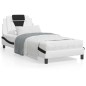 vidaXL Estructura cama con LED cuero sintético blanco y negro 90x190cm vidaXL Estructura cama con LED cuero sintético blanco y negro 90x190cm
