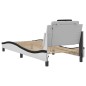 vidaXL Estructura cama con LED cuero sintético blanco y negro 90x190cm vidaXL Estructura cama con LED cuero sintético blanco y negro 90x190cm