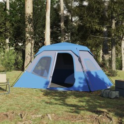 vidaXL Tienda de campaña 6 personas tela opaca impermeable azul