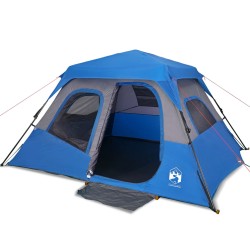 vidaXL Tienda de campaña 6 personas tela opaca impermeable azul