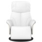 vidaXL Sillón reclinable con reposapiés cuero sintético blanco vidaXL Sillón reclinable con reposapiés cuero sintético blanco