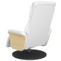 vidaXL Sillón reclinable con reposapiés cuero sintético blanco vidaXL Sillón reclinable con reposapiés cuero sintético blanco