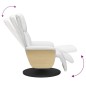 vidaXL Sillón reclinable con reposapiés cuero sintético blanco vidaXL Sillón reclinable con reposapiés cuero sintético blanco