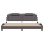 vidaXL Estructura cama con luces LED cuero sintético gris 200x200 cm vidaXL Estructura cama con luces LED cuero sintético gris 200x200 cm