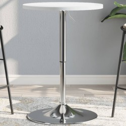 vidaXL Mesa alta de bar madera ingeniería y acero blanca 50x50x90 cm
