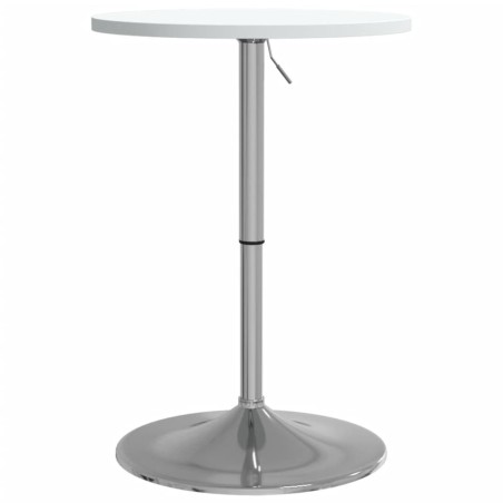 vidaXL Mesa alta de bar madera ingeniería y acero blanca 50x50x90 cm