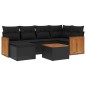 vidaXL Set de comedor de jardín 7 pzas y cojines ratán sintético negro vidaXL Set de comedor de jardín 7 pzas y cojines ratán sintético negro