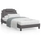 vidaXL Estructura de cama con cabecero cuero sintético gris 100x200 cm vidaXL Estructura de cama con cabecero cuero sintético gris 100x200 cm