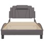 vidaXL Estructura de cama con cabecero cuero sintético gris 100x200 cm vidaXL Estructura de cama con cabecero cuero sintético gris 100x200 cm