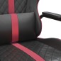 vidaXL Silla gaming cuero sintético negro y rojo vino tinto