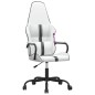 vidaXL Silla gaming cuero sintético blanco y negro vidaXL Silla gaming cuero sintético blanco y negro