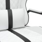 vidaXL Silla gaming cuero sintético blanco y negro vidaXL Silla gaming cuero sintético blanco y negro