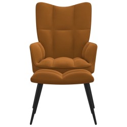 vidaXL Silla de relajación con reposapiés terciopelo marrón