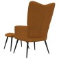 vidaXL Silla de relajación con reposapiés terciopelo marrón vidaXL Silla de relajación con reposapiés terciopelo marrón