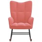 vidaXL Silla mecedora de terciopelo rosa vidaXL Silla mecedora de terciopelo rosa