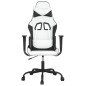 vidaXL Silla gaming cuero sintético blanco y negro vidaXL Silla gaming cuero sintético blanco y negro