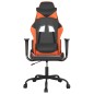 vidaXL Silla gaming cuero sintético negro y naranja vidaXL Silla gaming cuero sintético negro y naranja