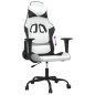 vidaXL Silla gaming cuero sintético blanco y negro vidaXL Silla gaming cuero sintético blanco y negro