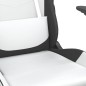 vidaXL Silla gaming cuero sintético blanco y negro vidaXL Silla gaming cuero sintético blanco y negro