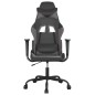 vidaXL Silla gaming cuero sintético negro y gris vidaXL Silla gaming cuero sintético negro y gris