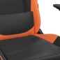 vidaXL Silla gaming cuero sintético negro y naranja vidaXL Silla gaming cuero sintético negro y naranja