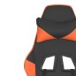 vidaXL Silla gaming cuero sintético negro y naranja vidaXL Silla gaming cuero sintético negro y naranja