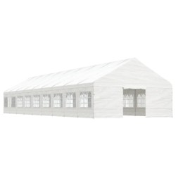 vidaXL Cenador con techo polietileno blanco 20,07x5,88x3,75 m