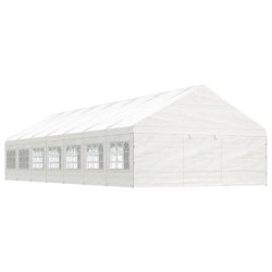 vidaXL Cenador con techo polietileno blanco 15,61x5,88x3,75 m