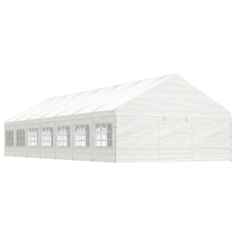 vidaXL Cenador con techo polietileno blanco 15,61x5,88x3,75 m
