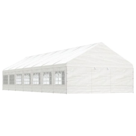 vidaXL Cenador con techo polietileno blanco 15,61x5,88x3,75 m