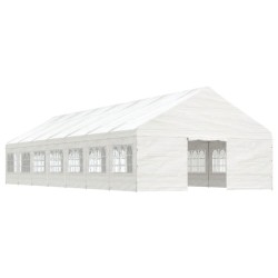 vidaXL Cenador con techo polietileno blanco 15,61x5,88x3,75 m