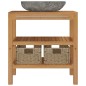 vidaXL Mueble tocador madera teca maciza con lavabo de piedra de río vidaXL Mueble tocador madera teca maciza con lavabo de piedra de río