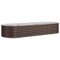 vidaXL Jardinera arriate acero recubrimiento polvo marrón 224x80x36 cm vidaXL Jardinera arriate acero recubrimiento polvo marrón 224x80x36 cm