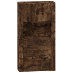 vidaXL Aparador alto madera contrachapada roble ahumado