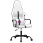vidaXL Silla gaming de masaje cuero sintético negro y blanco vidaXL Silla gaming de masaje cuero sintético negro y blanco