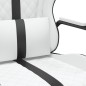 vidaXL Silla gaming de masaje cuero sintético negro y blanco vidaXL Silla gaming de masaje cuero sintético negro y blanco