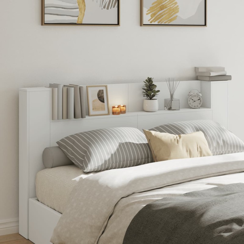 vidaXL Cabecero de cama con LED blanco 180x16,5x103,5 cm vidaXL Cabecero de cama con LED blanco 180x16,5x103,5 cm
