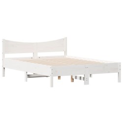 vidaXL Estructura de cama madera maciza de pino blanco 140x200 cm