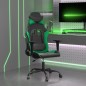 vidaXL Silla gaming de masaje cuero sintético negro y verde vidaXL Silla gaming de masaje cuero sintético negro y verde