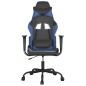 vidaXL Silla gaming de masaje cuero sintético negro y azul