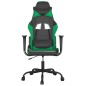 vidaXL Silla gaming de masaje cuero sintético negro y verde vidaXL Silla gaming de masaje cuero sintético negro y verde