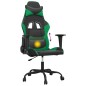 vidaXL Silla gaming de masaje cuero sintético negro y verde vidaXL Silla gaming de masaje cuero sintético negro y verde