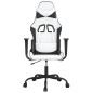 vidaXL Silla gaming de masaje cuero sintético blanco y negro vidaXL Silla gaming de masaje cuero sintético blanco y negro