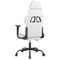 vidaXL Silla gaming de masaje cuero sintético blanco y negro vidaXL Silla gaming de masaje cuero sintético blanco y negro