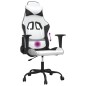 vidaXL Silla gaming de masaje cuero sintético blanco y negro vidaXL Silla gaming de masaje cuero sintético blanco y negro