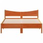 vidaXL Estructura cama con cabecero madera pino marrón cera 150x200 cm vidaXL Estructura cama con cabecero madera pino marrón cera 150x200 cm