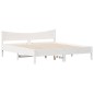 vidaXL Estructura cama cabecero madera maciza pino blanco 180x200 cm vidaXL Estructura cama cabecero madera maciza pino blanco 180x200 cm