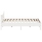 vidaXL Estructura cama cabecero madera maciza pino blanco 180x200 cm vidaXL Estructura cama cabecero madera maciza pino blanco 180x200 cm