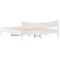 vidaXL Estructura cama cabecero madera maciza pino blanco 180x200 cm vidaXL Estructura cama cabecero madera maciza pino blanco 180x200 cm