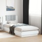 vidaXL Estructura cama con cabecero madera ingeniería blanco 90x200 cm vidaXL Estructura cama con cabecero madera ingeniería blanco 90x200 cm